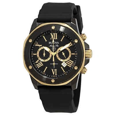 Pre-owned Bulova Marine Star Chronograph Black Dial Men's Watch 98b278