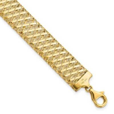 Pre-owned Superdealsforeverything Leslie's Real 14kt Fancy Stretch Chain Bracelet; 7.25 Inch In Yellow