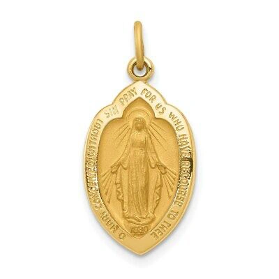 Pre-owned Superdealsforeverything Real 14kt Yellow Gold Miraculous Medal Charm
