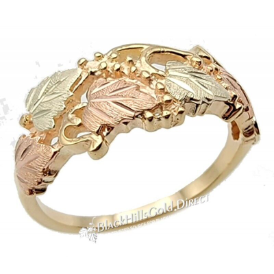 Pre-owned Black Hills Gold 10k  Ladies Ring With 10k Gold Leaves Size 4 - 11