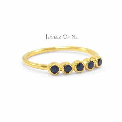 Pre-owned J.o.n 14k Gold 0.12 Ct. Genuine Black Diamond Ring Anniversary Gift Fine Jewelry In F-g