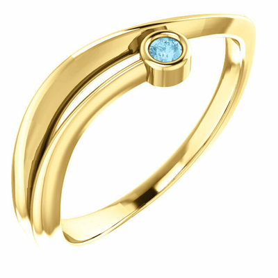 Pre-owned Carina Mother's Ring Freeform Family Ring 10k Or 14k Solid Gold Mothers Ring 1 To 6 Birthstones In 14k Yellow Gold