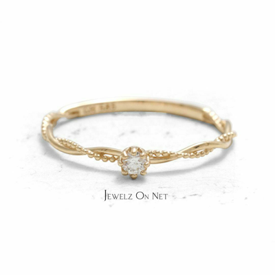 Pre-owned J.o.n 14k Gold 0.04 Ct. Genuine Diamond Unique Wrap Wedding Band Ring Fine Jewelry In White