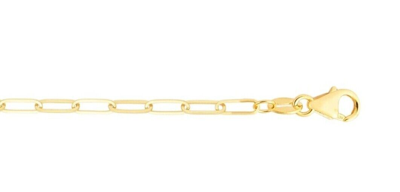 Pre-owned R C I 14kt Yellow Gold Solid Paperclip Link Chain Bracelet 7.25 Inch 3.5mm 2.9 Grams In No Stone