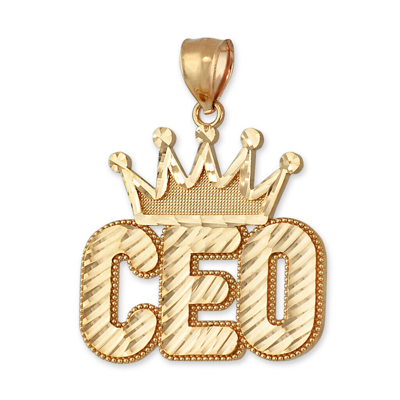 Pre-owned La Blingz Gold Crown Ceo Mens Hip-hop Dc Pendant In Yellow Gold