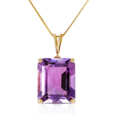 Pre-owned Galaxy Gold Products 6.5 Carat 14k Solid Yellow Gold Necklace Octagon Purple Amethyst