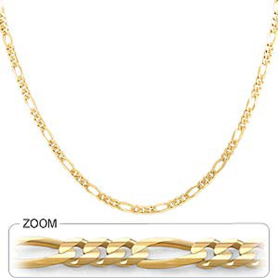 Pre-owned Gd Diamond 3.70 Mm 16" 10.00 Gm 14k Solid Yellow Gold Men's Women's Figaro Necklace Chain