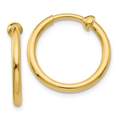 Pre-owned Non-pierced 14k  Hoop Earrings In Yellow