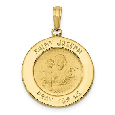 Pre-owned Skyjewelers Real 10kt Yellow Gold Saint Joseph Medal Pendant