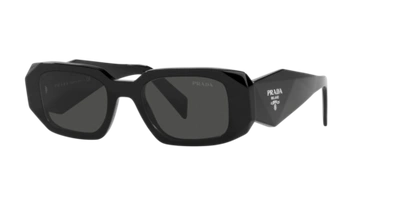 Pre-owned Prada Sunglasses Pr17ws 1ab5s0 49mm Black / Dark Grey Lens In Gray