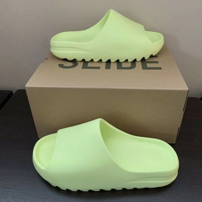 Pre-owned Yeezy Adidas  Slide Glow Green - Original Release - Mens Us Size 12 - Gx6138