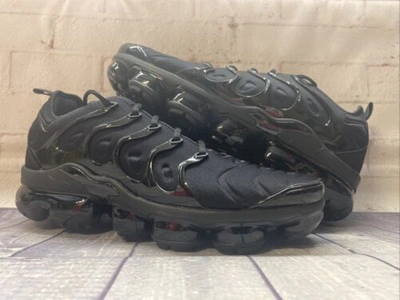 Pre-owned Nike Air Vapormax Plus Triple Black Shoes 924453-004 Men's Size 9.5