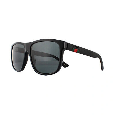 Pre-owned Gucci Sunglasses Gg0010s 001 Black Rubber Gray