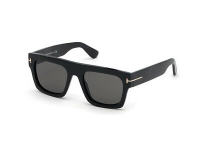 Pre-owned Tom Ford Sunglasses Ft0711 Fausto 01a Black Smoke 53 Mm In Gray