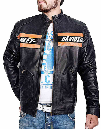 Pre-owned Tcs Business Men's Wwe Black Leather Harley Davidson