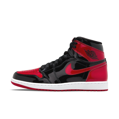 Pre-owned Jordan Nike  1 Retro High Og Patent Bred Shoes (555088-063) Expeditedship In Black / Red