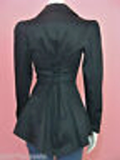 Pre-owned Betsey Johnson Black Lace Up Corset Style Peplum Jacket
