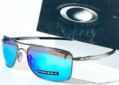 Pre-owned Oakley Gauge 8 M Matte Gunmetal Polarized Prizm Sapphire Sunglass 4124-06 62