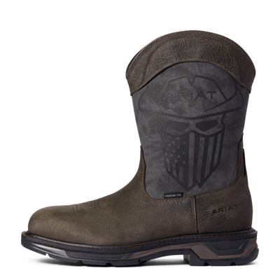 Pre-owned Ariat Men's Style No. 10038223 Workhog Xt Incognito Carbon Toe Work Boot In Brown