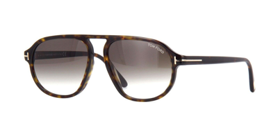 Pre-owned Tom Ford Harrison Ft 0755 Dark Havana/roviex Shaded (52k) Sunglasses