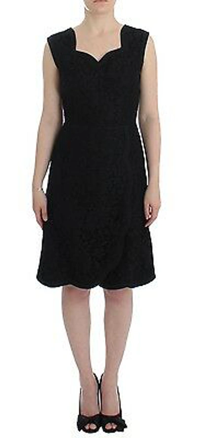 Pre-owned Dolce & Gabbana Dress Black Floral Lace Sleeveless Shift It40 / Us6 /s Rrp $2800