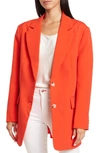 Walter Baker Kira Notch Lapel Oversized Blazer In Clementine