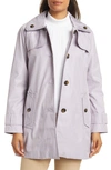 London Fog Long Button Front Jacket In Laven