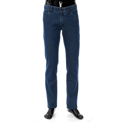 Pre-owned Brioni 675$ Meribel Jeans In Midnight Blue Stretch Cotton