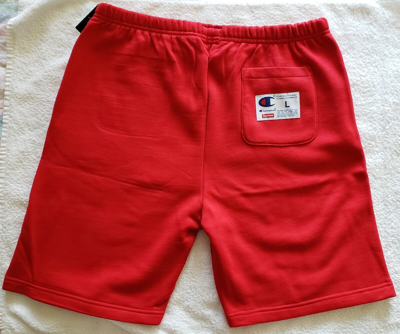 Pre-owned Supreme X Champion Outline Sweat Shorts Sweatshort Authentic Guaranteed Sz Large In Red