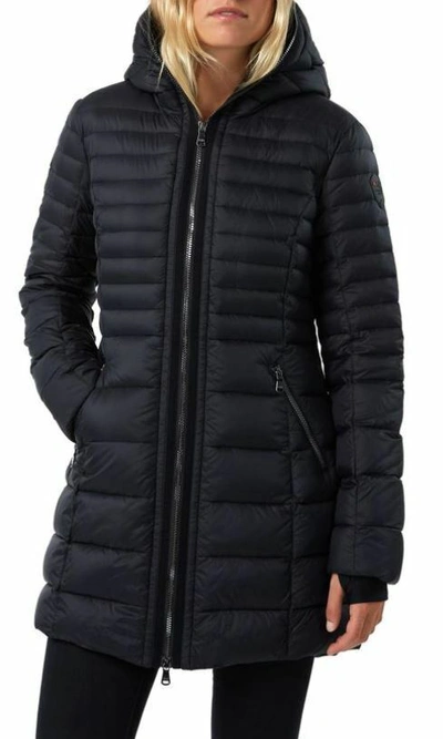 Pre-owned Pajar Cedar Ladies Light Down Puffer Jacket Black And Graphite Xs, M