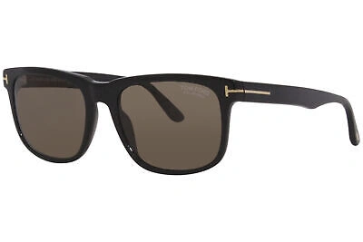 Pre-owned Tom Ford Stephenson Tf775 01h Sunglasses Men's Shiny Black/brown Polarized Lens