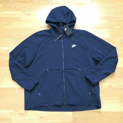 Pre-owned Nike Tech Fleece Jacket Full-zip Hoodie Size 2xl Navy White 928483-451  | ModeSens