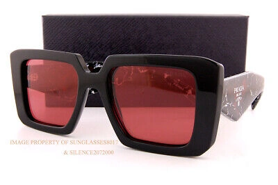 Pre-owned Prada Brand  Sunglasses Pr 23ys 1ab 06q Black/red For Women