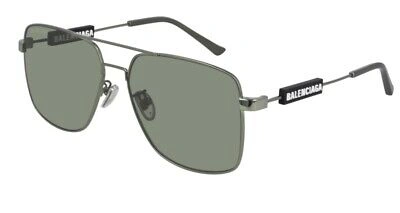 Pre-owned Balenciaga Bb0116sa 002 Pilot Navigator Solid Green 59mm Men's Sunglasses