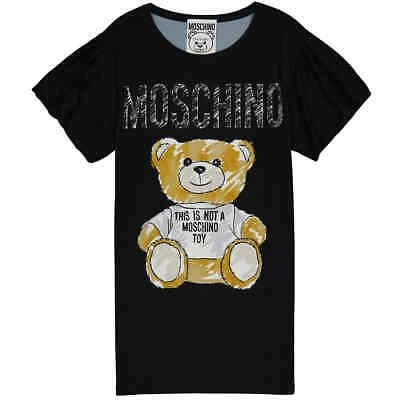 Pre-owned Moschino Ladies Teddy Bear T-shirt Dress In Multicolor