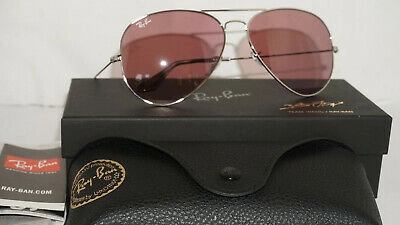 Pre-owned Ray Ban Sunglass Aviator Team Wang Silver Violet Rb3025 003/4r 62 14 140 In Purple