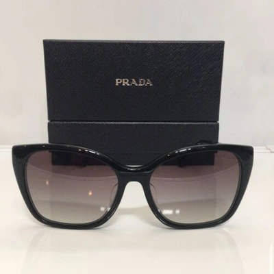 Pre-owned Prada Spr12x-f Black Cateye Plastic Woman Sunglasses