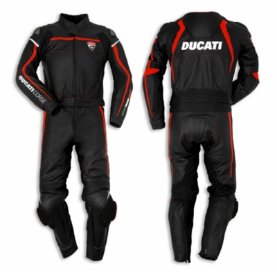 Pre-owned Ducati Motorcycle Biker Racing Leather Suit Men Motorbike Leather Jacket Trouser In Black