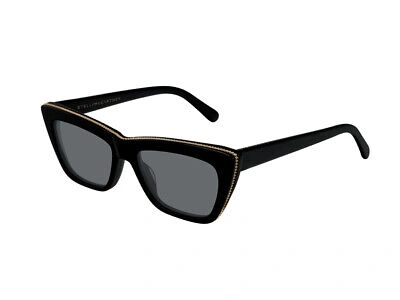 Pre-owned Stella Mccartney Sunglasses  Sc0188s Black Smoke 001 Authentic In Gray