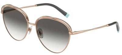 Pre-owned Tiffany & Co Tiffany Tf 3075 Rose Gold/grey Shaded (6105/3c) Sunglasses