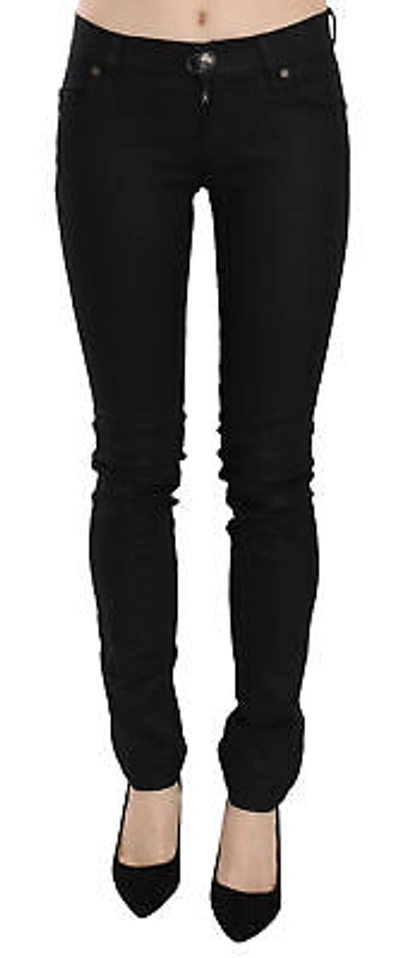 Pre-owned Plein Sud Jenius Jeans Cotton Black Mid Waist Skinny Denim It36/us2/xs Rrp $500
