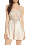 Flora Nikrooz Showstopper Chemise With Lace In Champagne