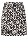Elisabetta Franchi Monogram-print Mini Skirt In Black