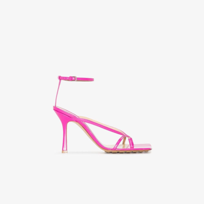 Bottega Veneta Stretch Square-toe Leather Sandals In Pink