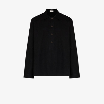 Commas Artist Linen And Cotton Shirt In Black