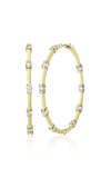 Melissa Kaye Zea 18kt Yellow Gold Hoop Earrings With Diamonds In Yellow,green
