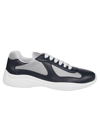 Prada Men Two-tone Leather And Tech Fabric Sneakers In Multi