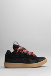 Lanvin Black Curb Low Top Leather Trainers In Black