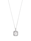 MATEO 14KT WHITE GOLD INITIAL X PAVE DIAMOND QUARTZ PENDANT NECKLACE