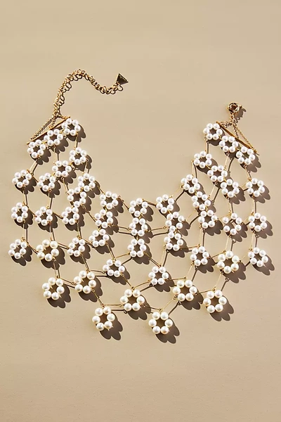 Anthropologie Netted Pearl Collar Necklace